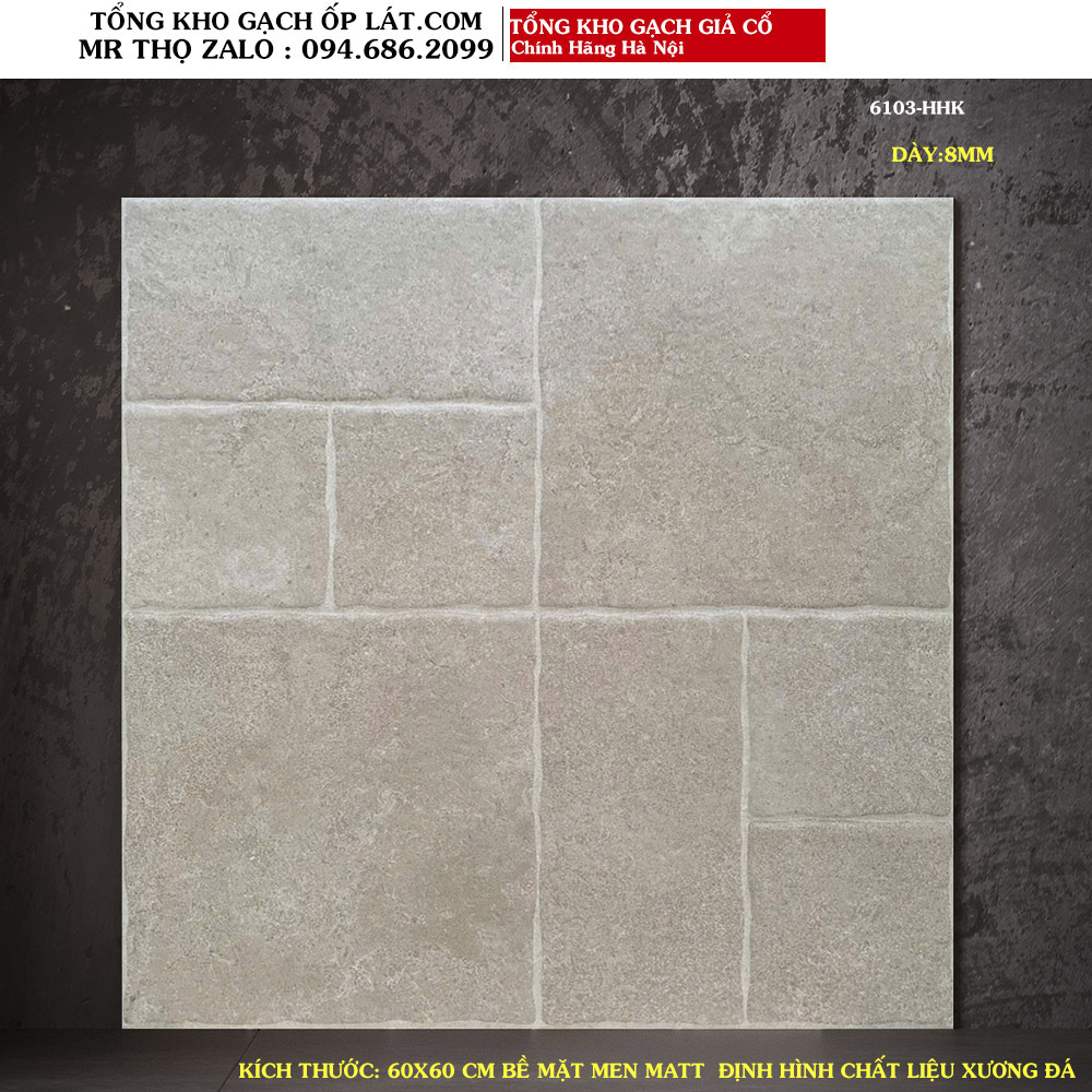 Gạch giả cổ lát sân 60x60 6103